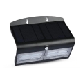 Lumină solară LED de perete cu senzor LED/7W/3,7V 4000K IP65 4000 mAh negru