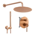 LUNGO Set de duș cu baterie încastrată, cupru periat - REA-P8809