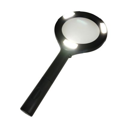 Lupă cu iluminare LED, mărire 3×, 3W, 2xAA, IP22