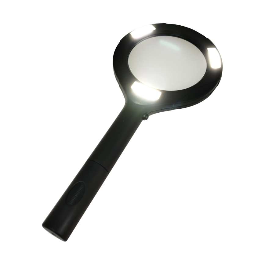 Lupă cu iluminare LED, mărire 3×, 3W, 2xAA, IP22