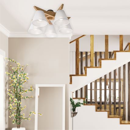 Lustr aplicat ANTONIO 5xE14/40W/230V stejar