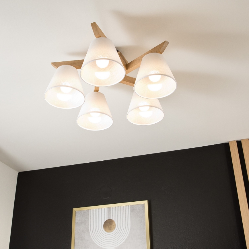 Lustr aplicat ANTONIO 5xE14/40W/230V stejar