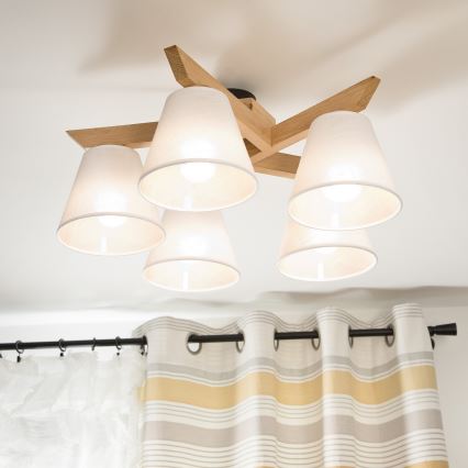 Lustr aplicat ANTONIO 5xE14/40W/230V stejar