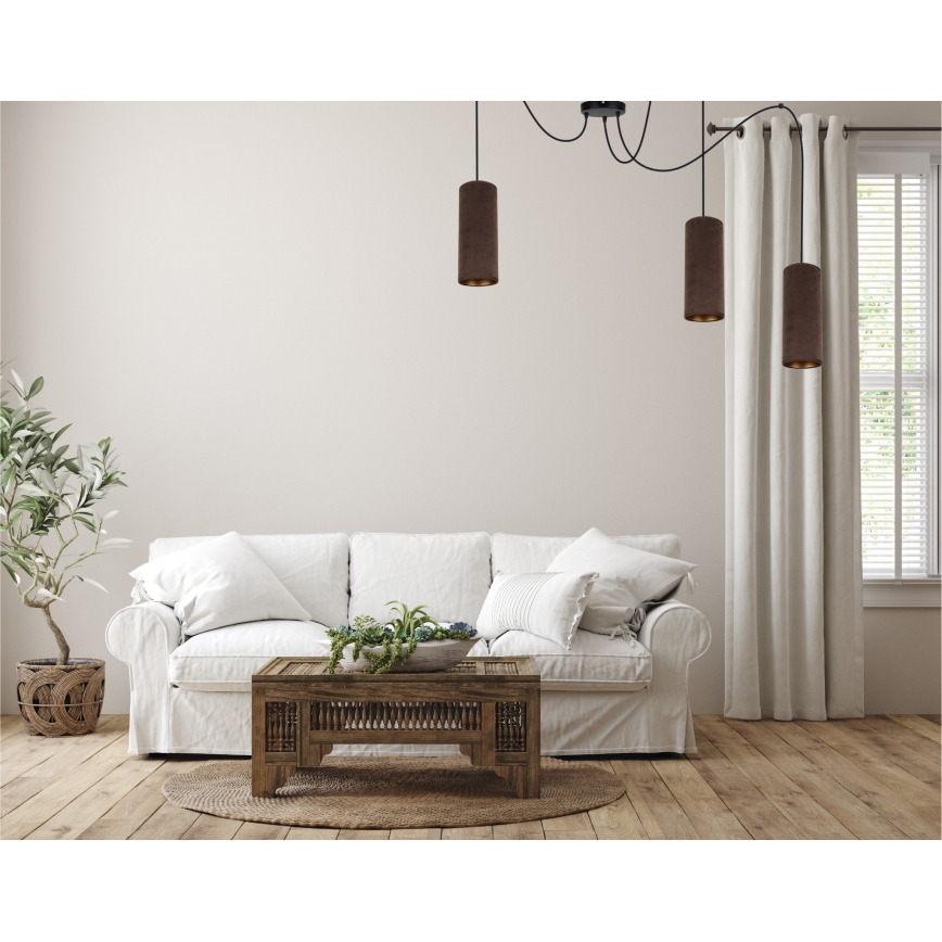 Candelabru suspendat pe cablu AVALO 3xE27/60W/230V model păianjen maro/cupru