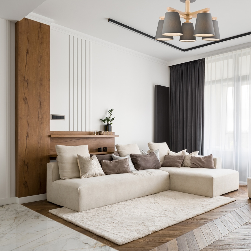 Lustr aplicat ELLIE 5xE27/60W/230V gri/fag