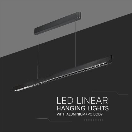 Candelabru LED pe cablu LED/36W/230V 3000/4000/6400K negru