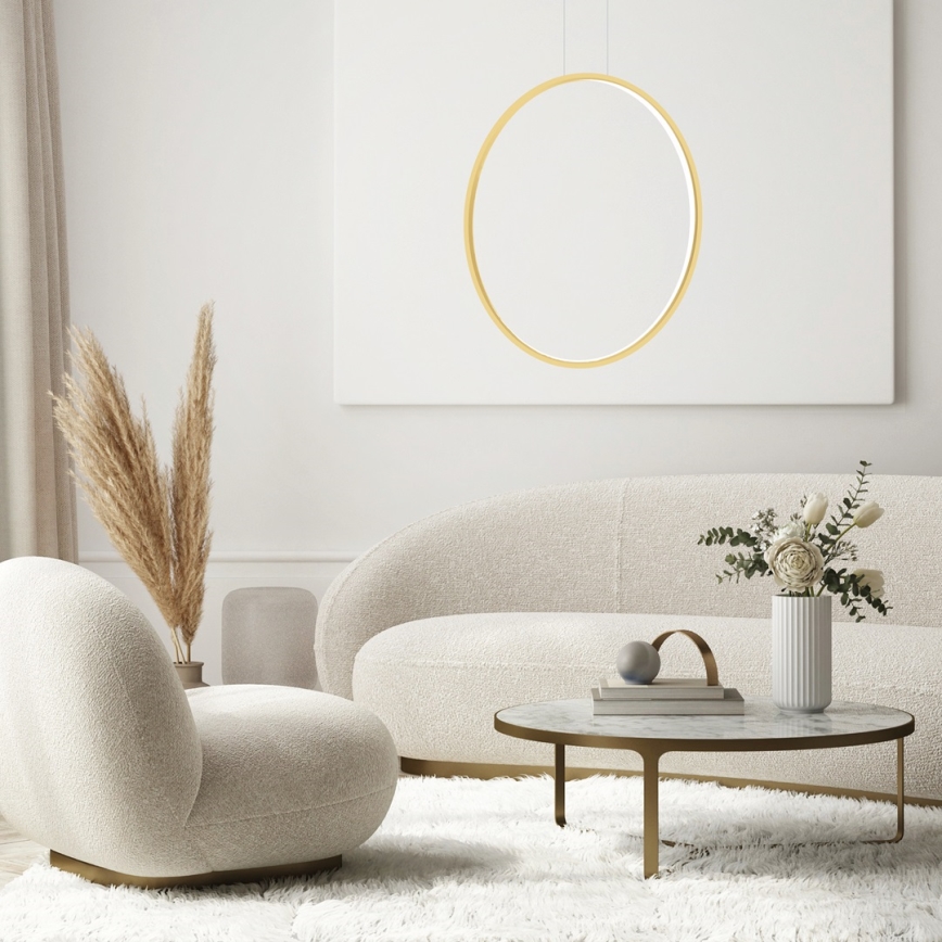 Candelabru LED pe cablu SATURNO LED/46W/230V diametru 80 cm IP44 auriu