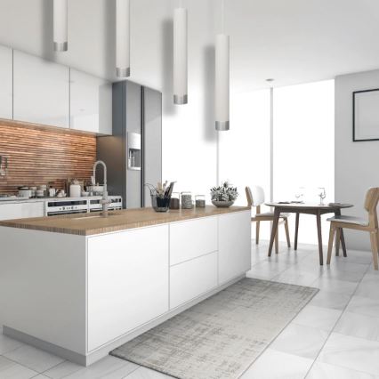 Candelabru LED pe cablu TUBA 1xGU10/4,8W/230V alb/crom lucios