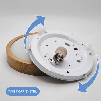 Lustr de tavan OAK SLIM 1xE27/60W/230V stejar ? 27 cm