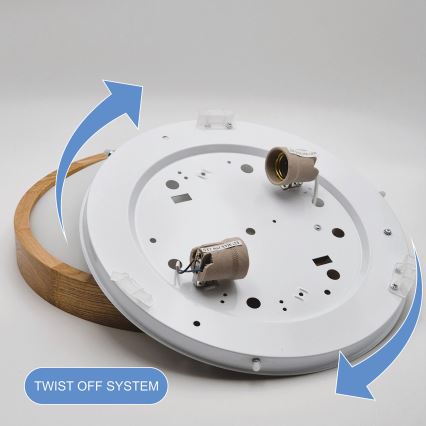 Lustr de tavan OAK SLIM 2xE27/60W/230V stejar ? 37 cm