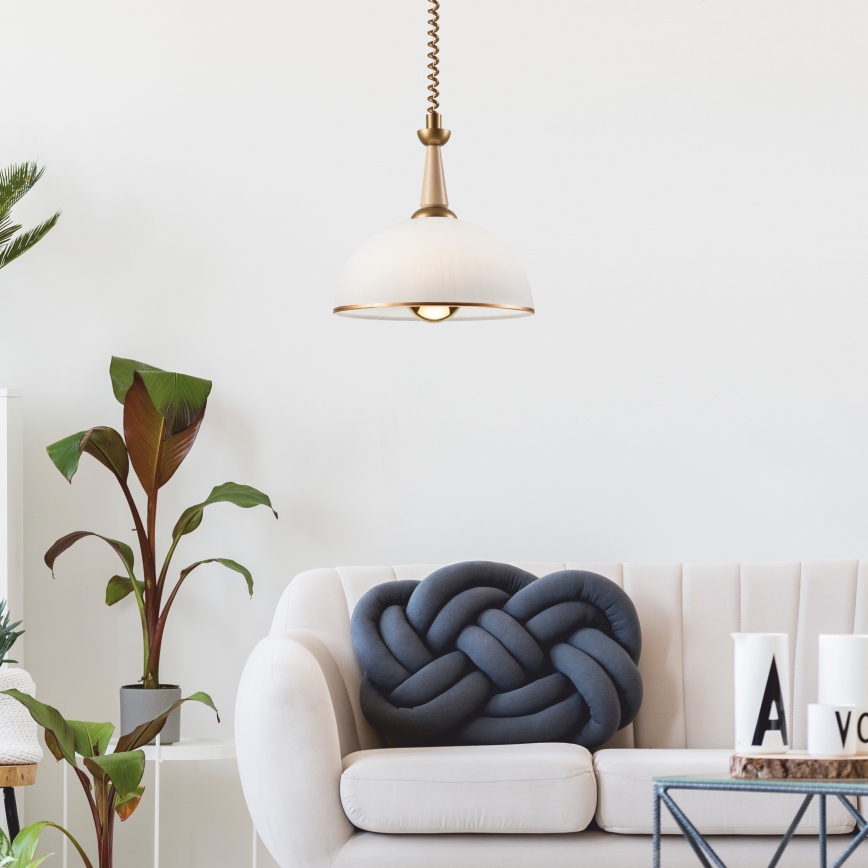 Lustr retractabil CHIARA 1xE27/60W/230V bej/bucșă