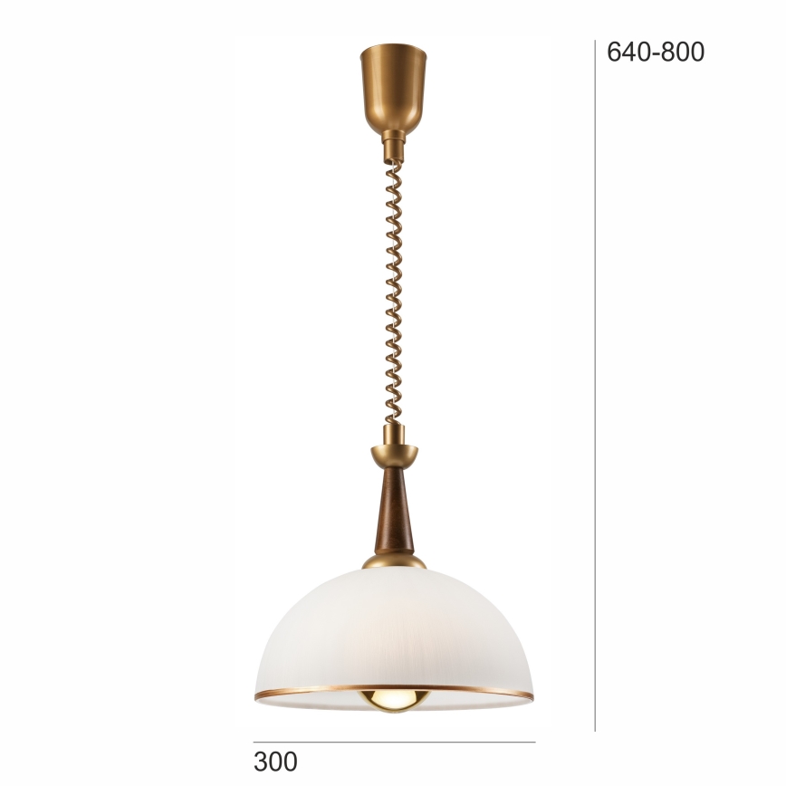 Lustr retractabil CHIARA 1xE27/60W/230V maro/fag