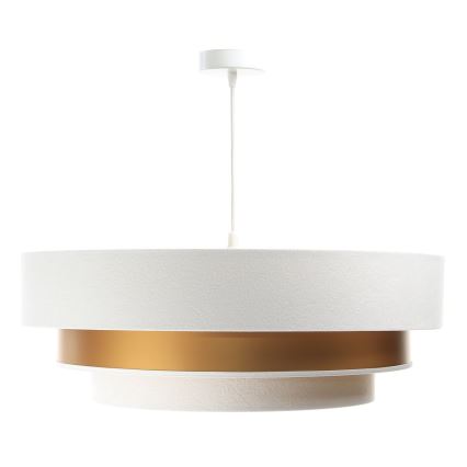 Candelabru suspendat pe cablu TRINITI 1xE27/60W/230V alb/auriu