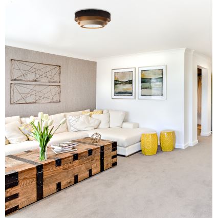 Lustr de tavan TRINITI 2xE27/60W/230V maro/auriu/bej