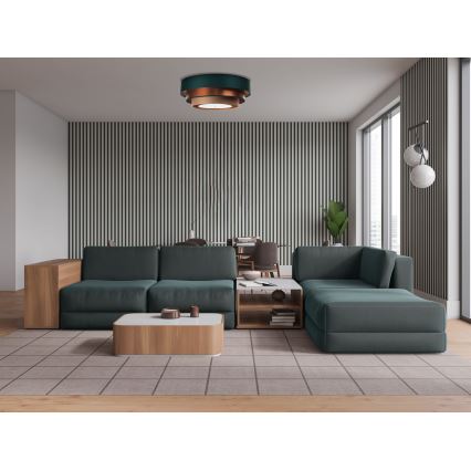 Lustr TRINITI 2xE27/60W/230V verde/cupru/maro