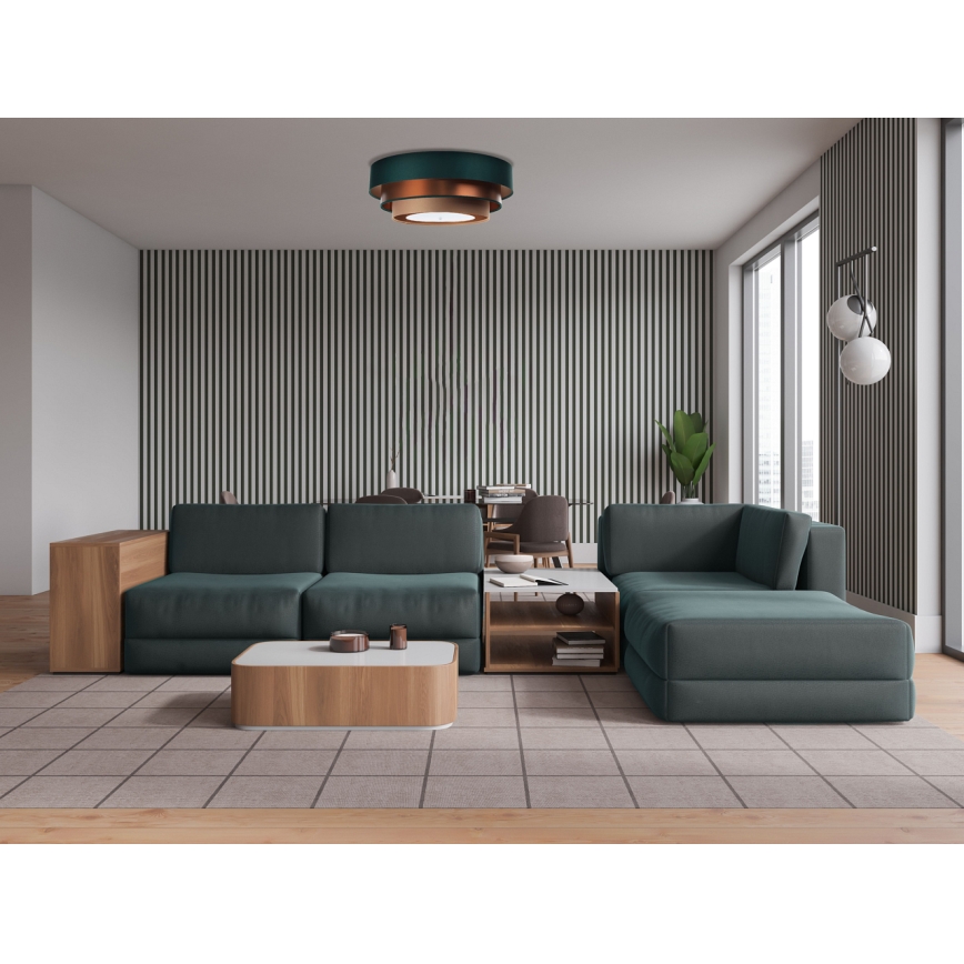 Lustr TRINITI 2xE27/60W/230V verde/cupru/maro