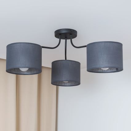 Lustră aplicată ALBA 3xE27/15W/230V gri