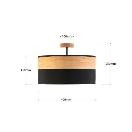 Lustră aplicată ALBA 3xE27/15W/230V Ø 40 cm negru/maro