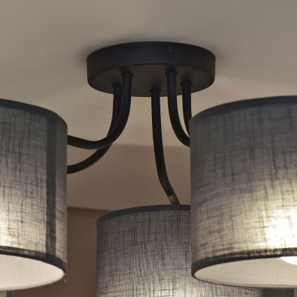 Lustră aplicată ALBA, 5x E27, 15W, 230V, gri