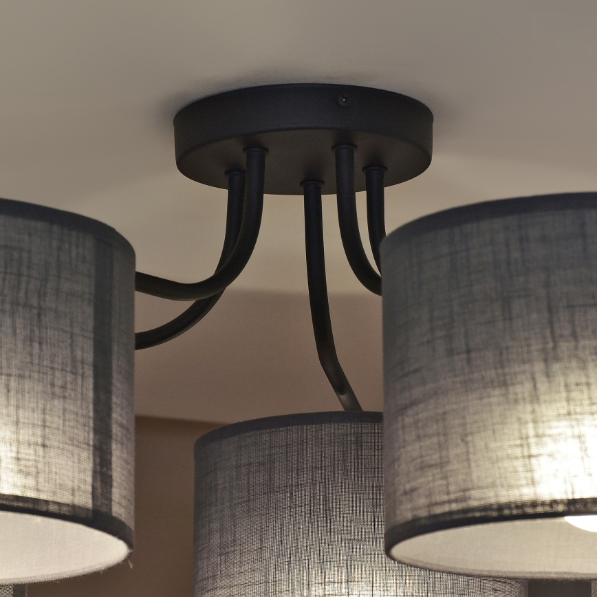 Lustră aplicată ALBA, 5x E27, 15W, 230V, gri