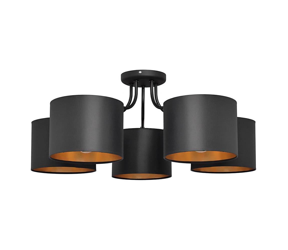 Lustră aplicată ALBA 5xE27/60W/230V neagră/aurie