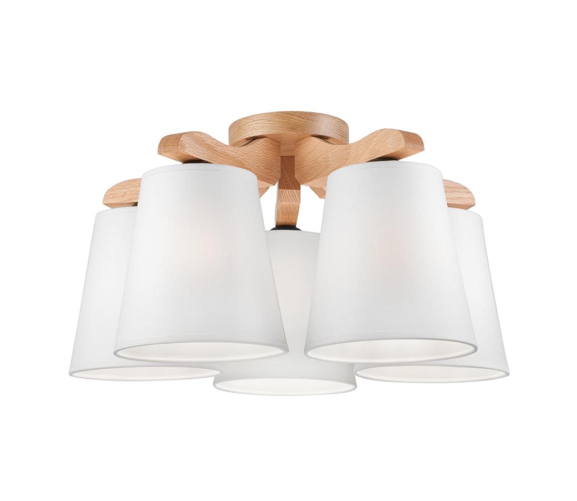 Lustră aplicată ANDREA 5×E27/60W/230V stejar/albă