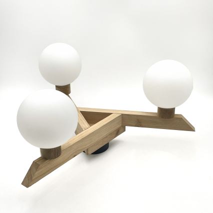 Lustră aplicată ANTONIO 3xG9/5W/230V stejar/alb