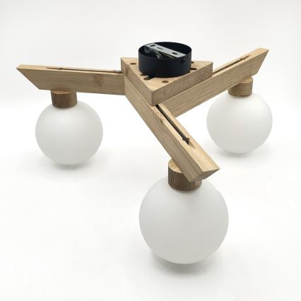 Lustră aplicată ANTONIO 3xG9/5W/230V stejar/alb