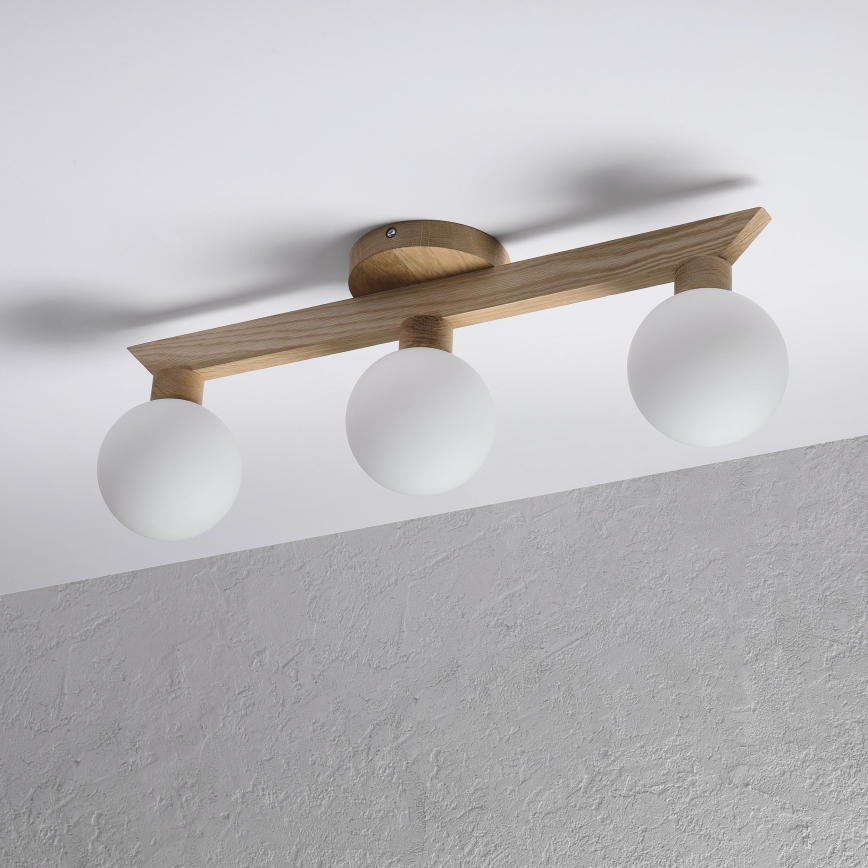 Lustră aplicată ANTONIO 3xG9/5W/230V stejar/alb