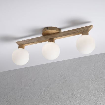 Lustră aplicată ANTONIO 3xG9/5W/230V stejar/alb