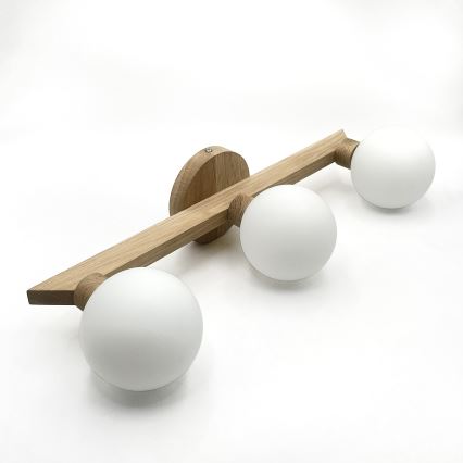 Lustră aplicată ANTONIO 3xG9/5W/230V stejar/alb