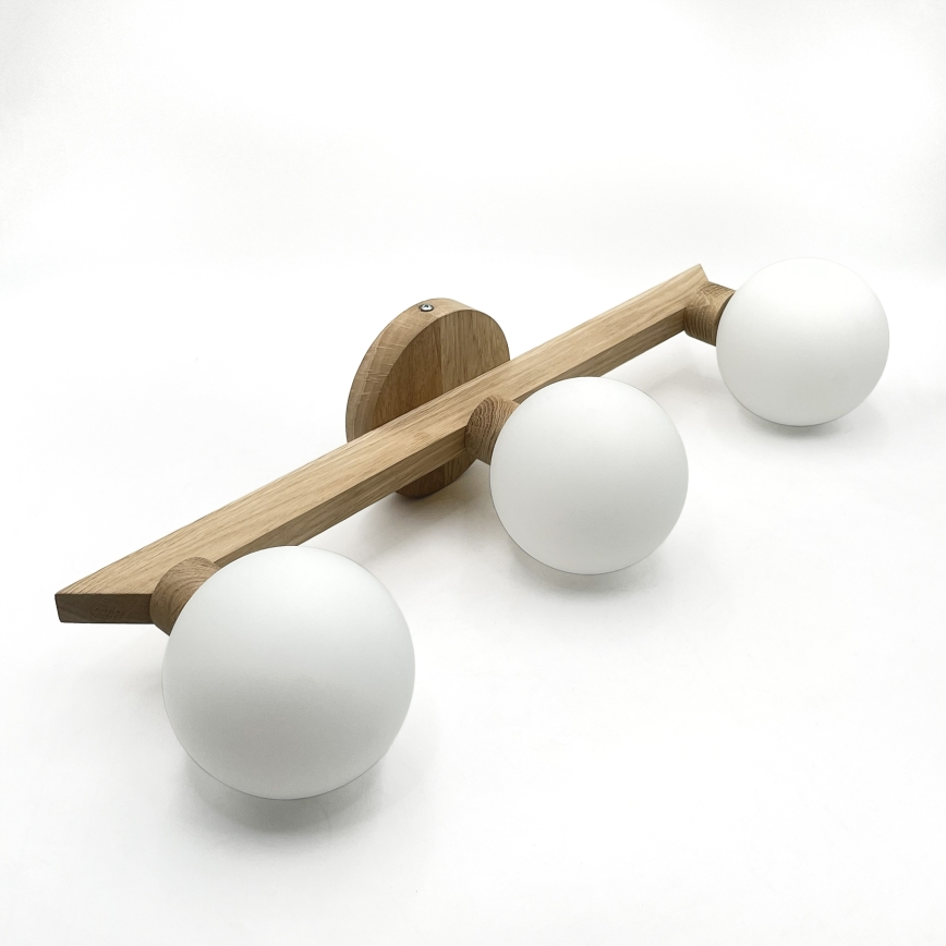 Lustră aplicată ANTONIO 3xG9/5W/230V stejar/alb