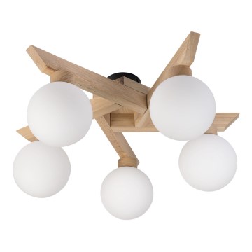 Lustră aplicată ANTONIO 5xG9/5W/230V stejar/alb