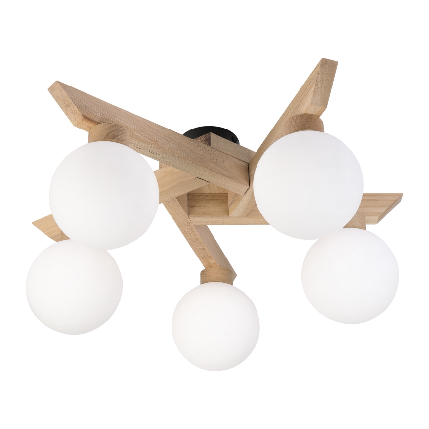 Lustră aplicată ANTONIO 5xG9/5W/230V stejar/alb