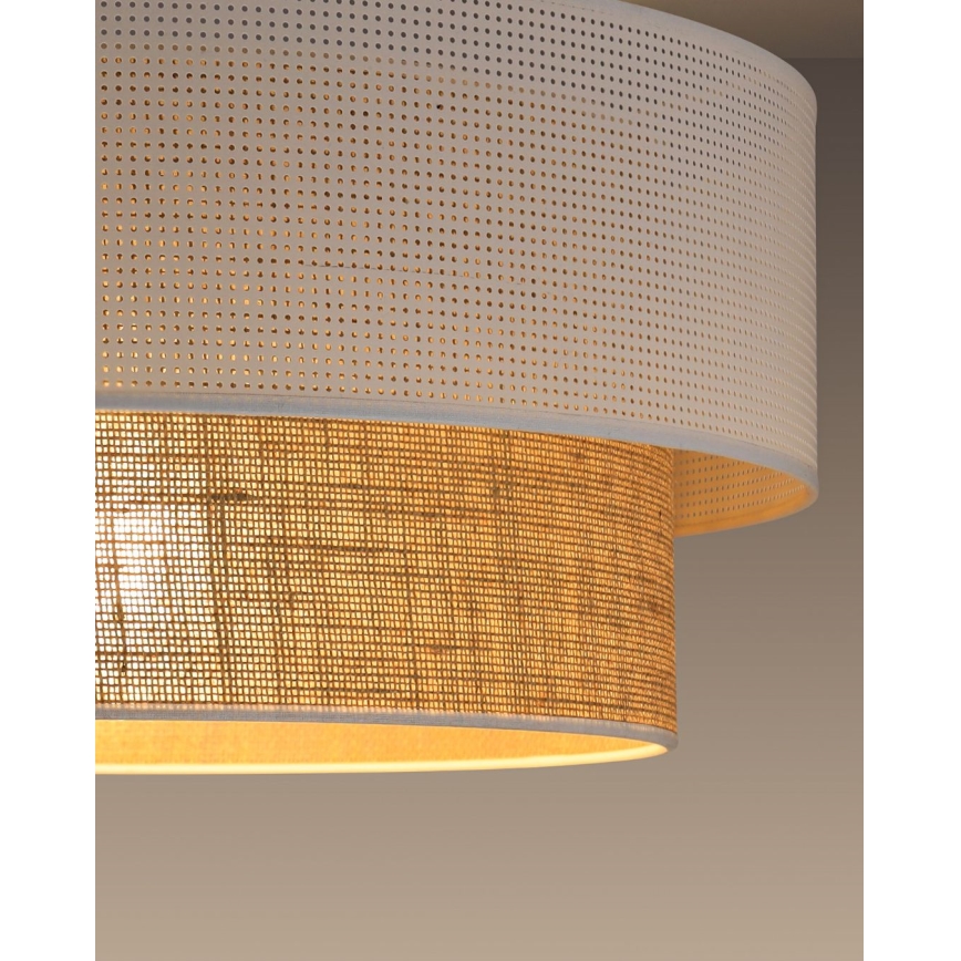Lustră aplicată BORHO 1xE27/60W/230V Ø 40 cm alb/iută