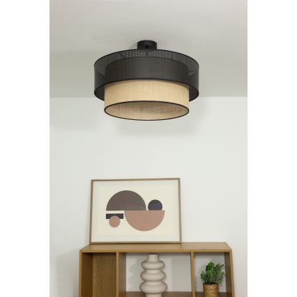 Lustră aplicată BORHO 1xE27/60W/230V Ø 40 cm negru/iută