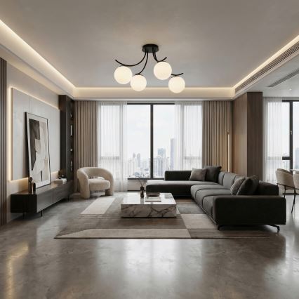 Lustră aplicată BOSTON 4xE14/10W/230V negru