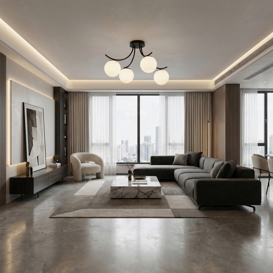 Lustră aplicată BOSTON 4xE14/10W/230V negru