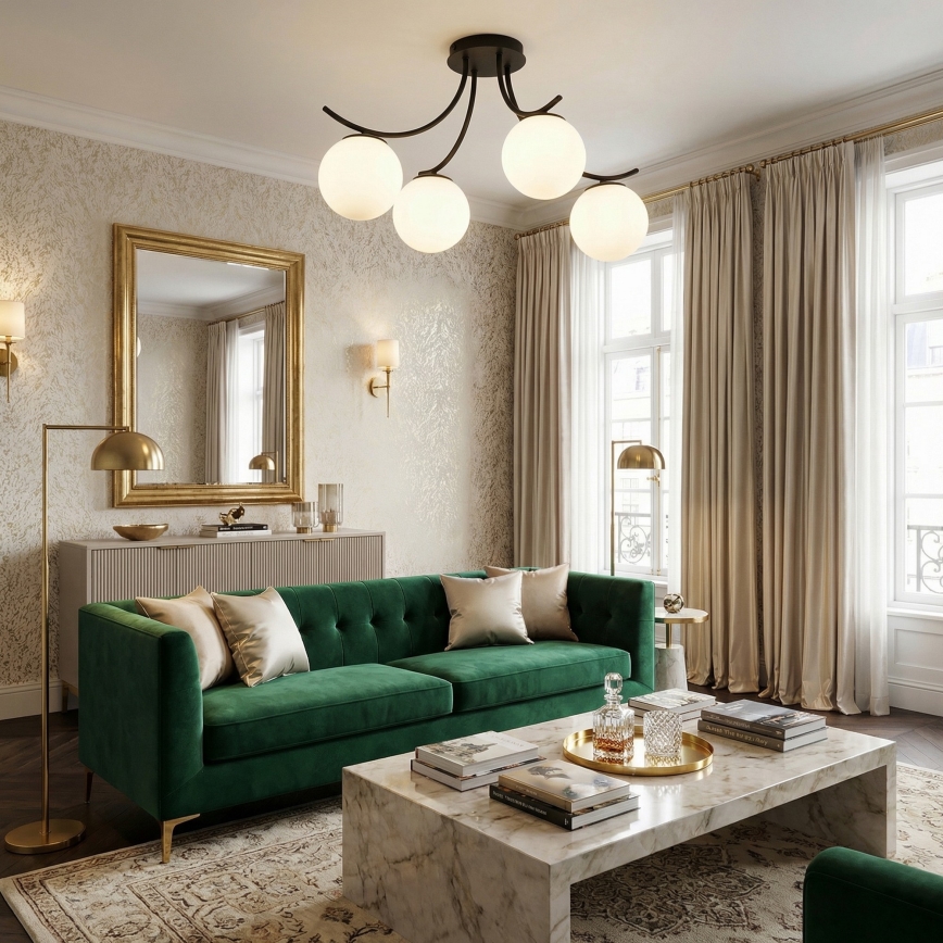 Lustră aplicată BOSTON 4xE14/10W/230V negru