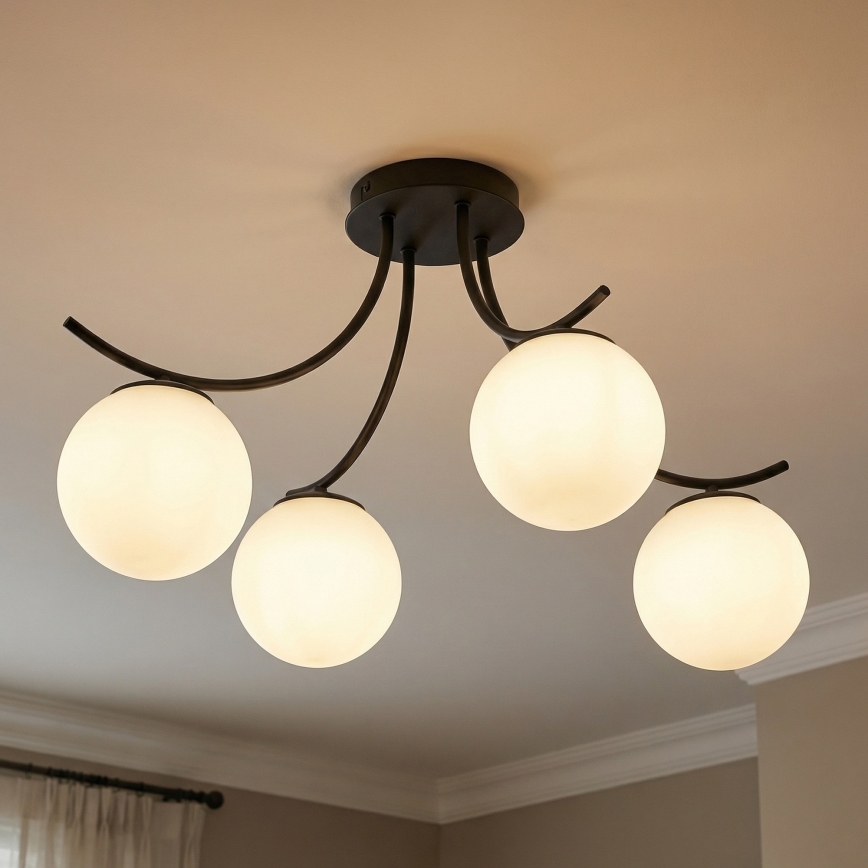 Lustră aplicată BOSTON 4xE14/10W/230V negru