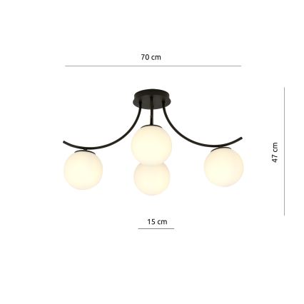 Lustră aplicată BOSTON 4xE14/10W/230V negru