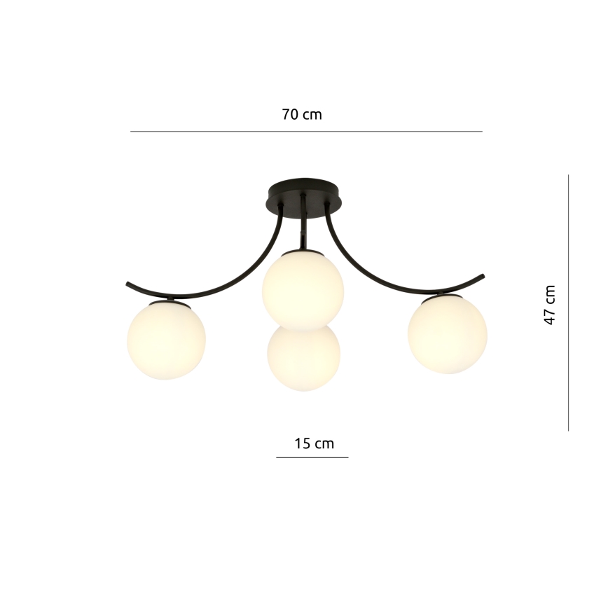 Lustră aplicată BOSTON 4xE14/10W/230V negru
