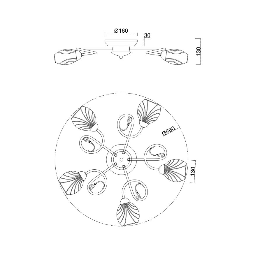 Lustră aplicată Brilagi MEGAPOLIS 5xE14/60W/230V crom lucios
