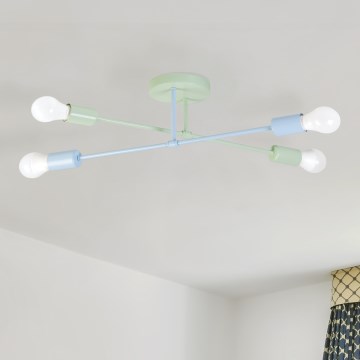 Lustră aplicată CAMBRIDGE, 4 x soclu E27, 15 W, 230 V, verde/albastru