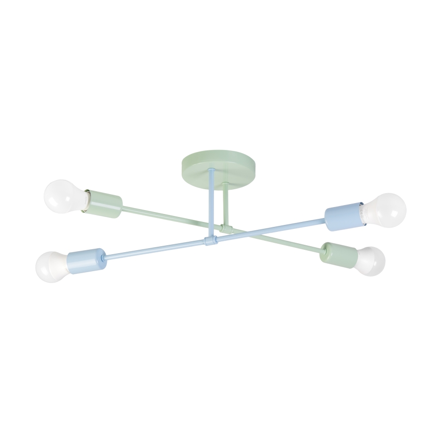Lustră aplicată CAMBRIDGE, 4 x soclu E27, 15 W, 230 V, verde/albastru