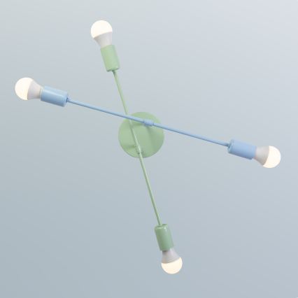 Lustră aplicată CAMBRIDGE, 4 x soclu E27, 15 W, 230 V, verde/albastru