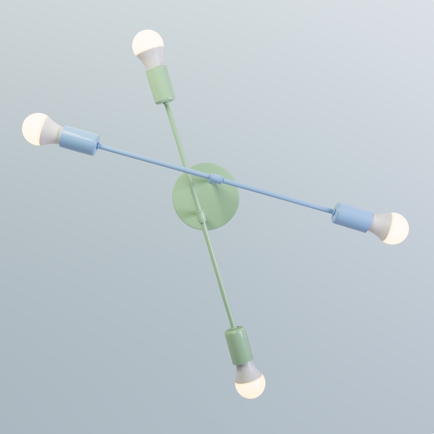 Lustră aplicată CAMBRIDGE, 4 x soclu E27, 15 W, 230 V, verde/albastru