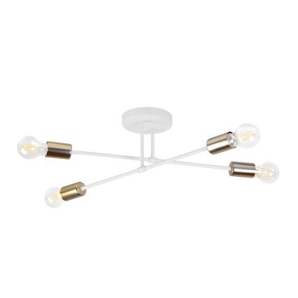 Lustră aplicată CAMBRIDGE 4xE27/15W/230V alamă/alb