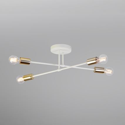 Lustră aplicată CAMBRIDGE 4xE27/15W/230V alamă/alb
