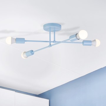Lustră aplicată CAMBRIDGE 4xE27/15W/230V albastră